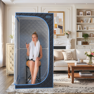 Sunvega Portable Full Size Steam Sauna Tent with Remote Control and Foldable Chair