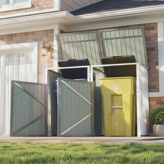 Sunvega Outdoor Garbage Bin Shed with Galvanized Steel for Garden Yard Storage