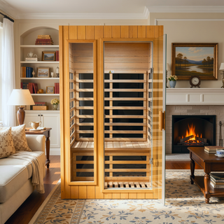 Sunvega Two Person Hemlock Indoor Far Infrared Sauna Room with Bluetooth