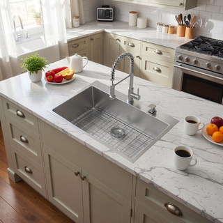Sunvega 16 Gauge Stainless Steel Topmount Kitchen Sink Basin with Sound Proof Coating