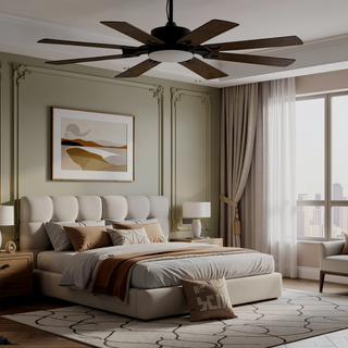 Sunvega 52 Inch Windmill Ceiling Fan with Lights Remote 8 Blades 6-Speed DC Motor