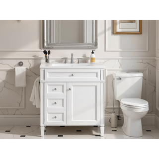 Sunvega Modern Minimalist 30'' Bathroom Vanity with Top Sink and Ample Storage