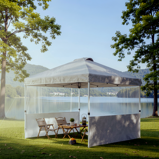 Sunvega Pop Up Canopy Tent with Two Half Sidewalls and Wheeled Carry Bag