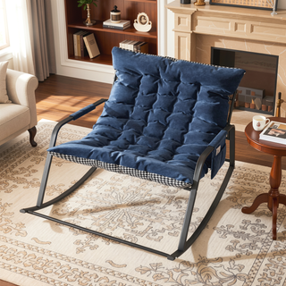 Sunvega Rocking Chair with Storage Cushions Armrests All-Season Comfort Lounge Recliner