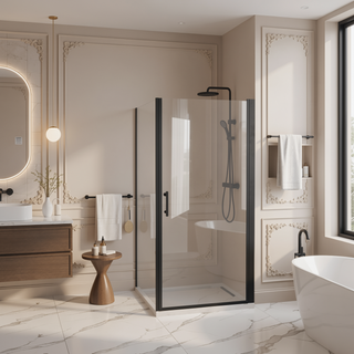Sunvega 24x72 Inch Brushed Nickel Pivot Shower Door with Half Frame