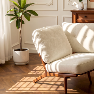Sunvega Solid Wood Frame Corduroy Upholstery Glider Rocking Chair for Nursery