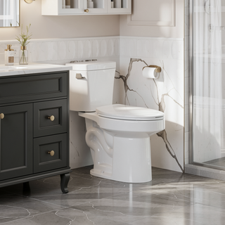Sunvega Two-Piece Toilet with Tornado Flush 1.28 GPF Elongated Comfort Height Bowl