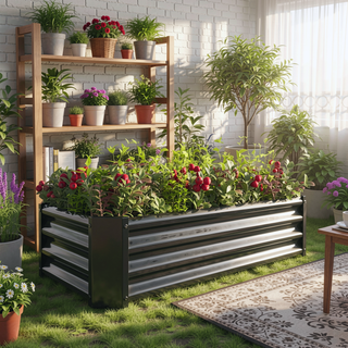 Sunvega 72x36x12 Inch Metal Raised Garden Bed for Plants Vegetables and Flowers