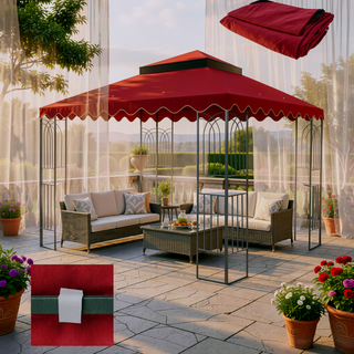 Sunvega 10x10 Ft Outdoor Patio Gazebo Replacement Canopy with Wavy Border