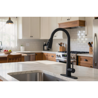 Sunvega Single Handle Stainless Steel Kitchen Sink Faucet with Pull Down Sprayer