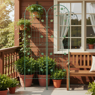 Sunvega 2 Pack 86.7" x 19.7" Rustproof Metal Garden Trellis for Climbing Plants