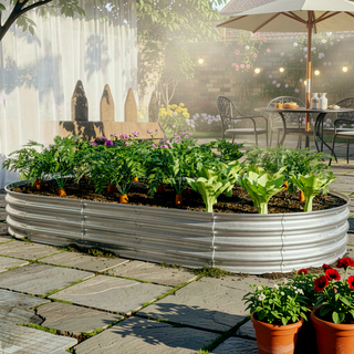 Sunvega 6x3x1ft Galvanized Metal Raised Garden Bed Kit for Outdoor Vegetables Flowers Herbs