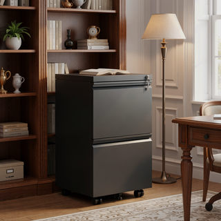 Sunvega 2 Drawer Mobile File Cabinet with Lock for Legal Letter A4 Size