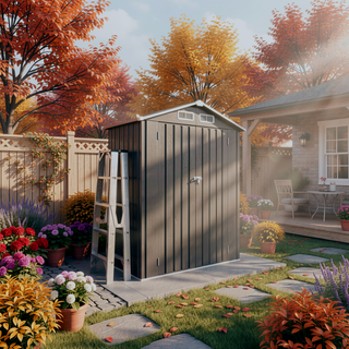 Sunvega 5X3 FT Metal Outdoor Storage Shed with Lockable Door for Garden and Patio
