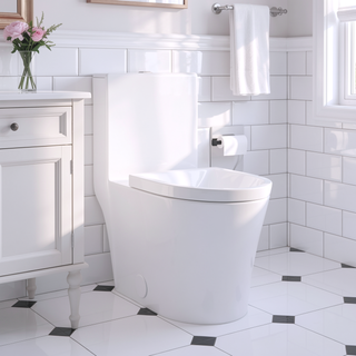 Sunvega Modern Matte Black Elongated One Piece Toilet with Dual Flush System
