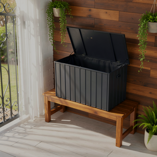 Sunvega 120 Gallon All-Weather Waterproof Lockable Outdoor Metal Storage Box with Wheels