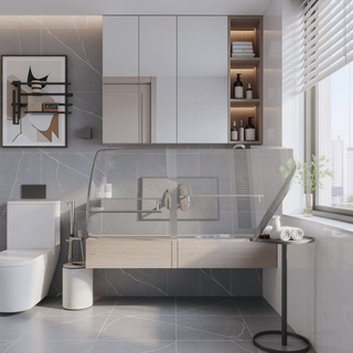 Sunvega 56-60"x58" Adjustable Aluminum Frame Double Sliding Bathtub Screen