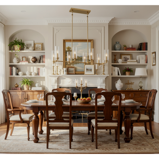 Sunvega Willow Eight Lights Island Pendant Lamp With Clear Ribbed Glass In Satin Brass