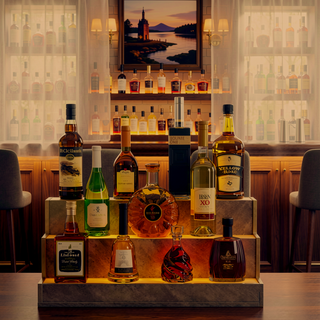 Sunvega 24 Inch Freestanding LED Lighted Liquor Bottle Display Shelf with App Remote Control