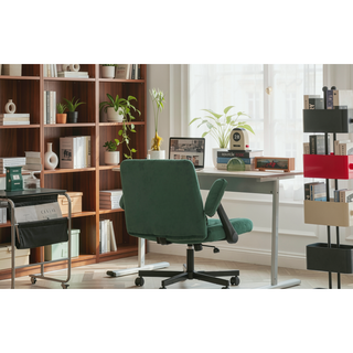 Sunvega Orange Criss Cross Armrest Office Chair with Wheels for Home Office