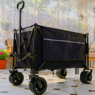 Sunvega Heavy Duty Folding Utility Wagon Cart with 480lbs Capacity and All Terrain Wheels