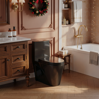 Sunvega Dual Flush One Piece Toilet with Elongated Comfort Height and Soft Close Seat