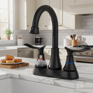 Sunvega Oil Rubbed Bronze 2-Handle Bathroom Faucet with Pop-up Drain