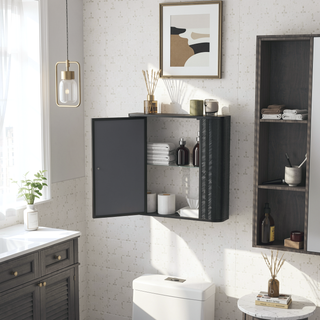 Sunvega Wall-Mounted Metal Framed Medicine Cabinet with Mirror and Inner Shelves