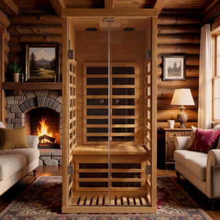 Sunvega Low EMF Far-Infrared Home Sauna with Bluetooth Speakers and Colorful Lights