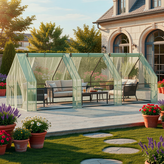 Sunvega Upgraded Walk-in Tunnel Greenhouse with PE Cover and Mesh Door