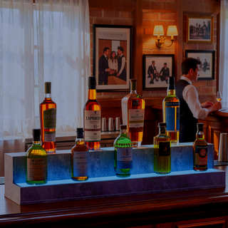 Sunvega 24 Inch Freestanding LED Lighted Liquor Bottle Display Shelf with App Remote Control