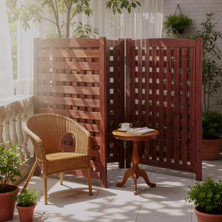 Sunvega 3-Panel Outdoor Air Conditioner Privacy Fence Screen for Garden and Patio