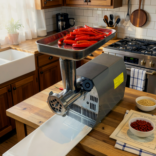 Sunvega Commercial Electric Meat Grinder with 4/6/8mm Plates & Stainless Steel Blades