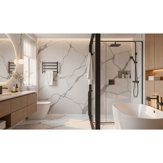 Sunvega Tempered Glass Sliding Shower Door with Aluminum Frame and Stainless Steel Handle