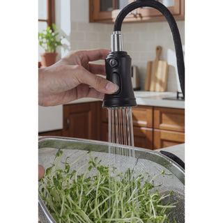 Sunvega Single Handle High Arc Pull Down Sprayer Kitchen Faucet with Sleek Design