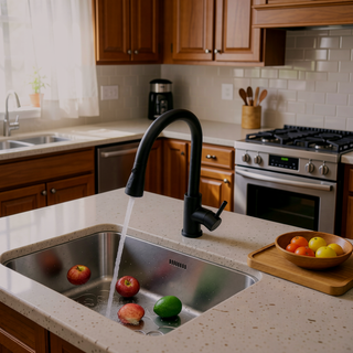 Sunvega Black Stainless Steel Touchless Kitchen Faucet With Pull Out Sprayer