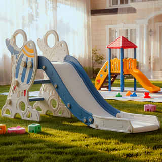 Sunvega Indoor Rocket Ship Slide for Toddlers Ages 1.5-3 with Non-Slip Stairs