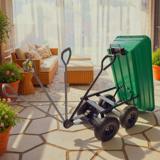 Sunvega Folding Garden Dump Truck with Steel Frame and 10-Inch Pneumatic Tires