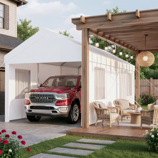 Sunvega Heavy Duty 12' x 20' Portable Carport Garage with 2 Roll-up Doors