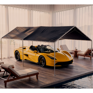 Sunvega Weather-Resistant Carport Replacement Canopy Cover with Ball Bungee Cords