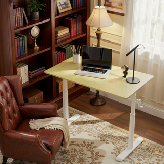 Sunvega Height Adjustable Hand Crank Sit Stand Home Office Desk for Study Room