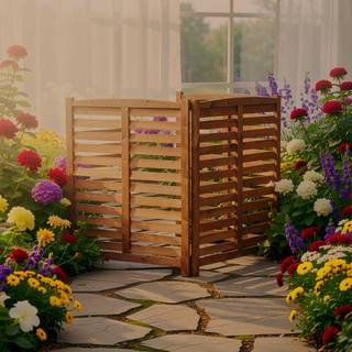 Sunvega 3-Panel Outdoor Air Conditioner Privacy Fence Screen for Garden and Patio