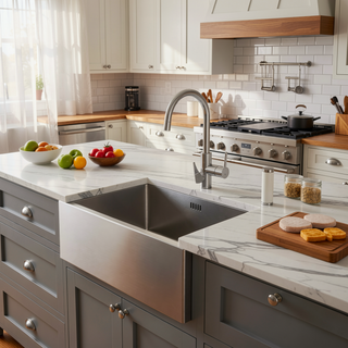 Sunvega Handcrafted 33x19 Inch Undermount Single Bowl Kitchen Sink Dark Gray