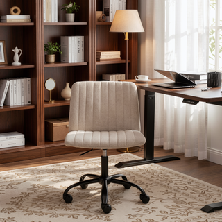 Sunvega Soft Breathable Fabric Upholstery Swivel Office Chair with Thick Foam Padding