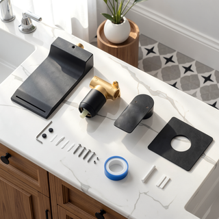 Sunvega Wall Mount Waterfall Bathtub Faucet with Single Handle and Matte Black Finish
