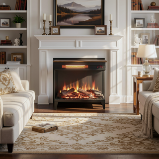 Sunvega 24 Inch Three Sided Glass Electric Fireplace with Freestanding Feet