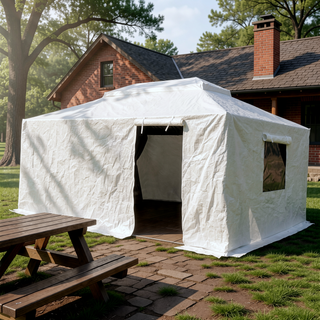 Sunvega Universal Winter Gazebo Cover with Sidewalls and Mesh Windows Waterproof