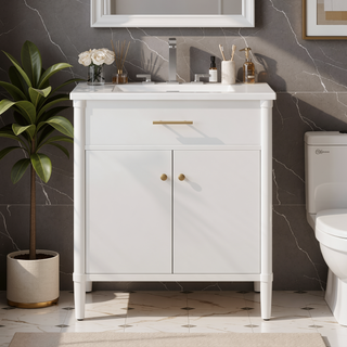 Sunvega 30 Inches Bathroom Vanity with Sink and Soft Close Doors