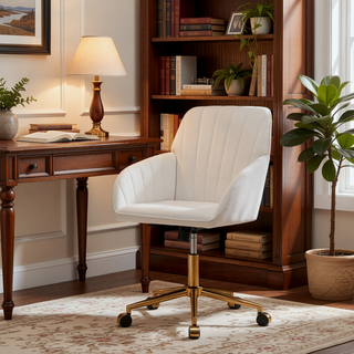 Sunvega Ergonomic Swivel Chair with Soft Memory Foam Cushion and Lumbar Support