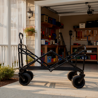 Sunvega Collapsible Foldable Wagon Cart with Strapping System and 3-Pcs Plastic Liner